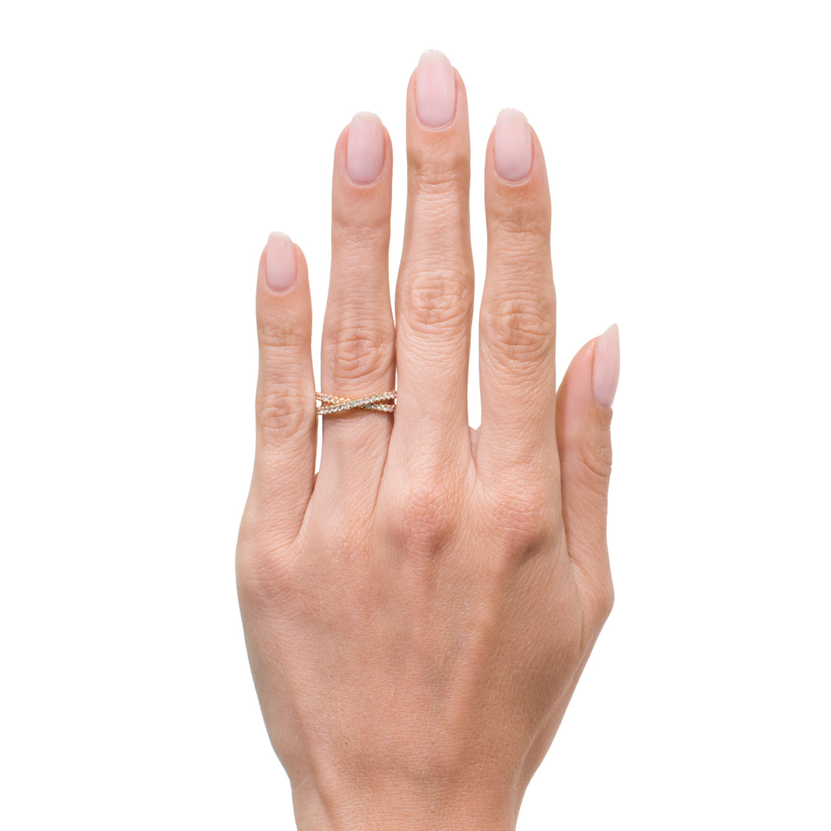 0.85ct Round Brilliant Cut Diamond Crisscross Ring