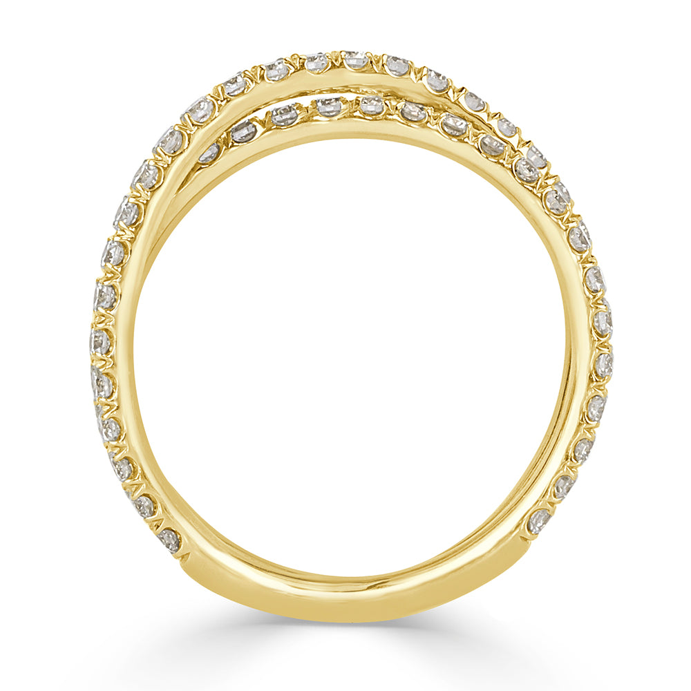 0.85ct Round Brilliant Cut Diamond Crisscross Ring
