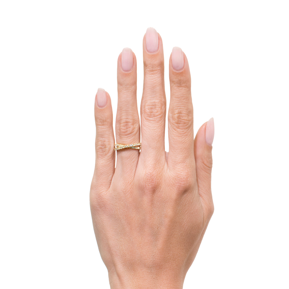 0.85ct Round Brilliant Cut Diamond Crisscross Ring
