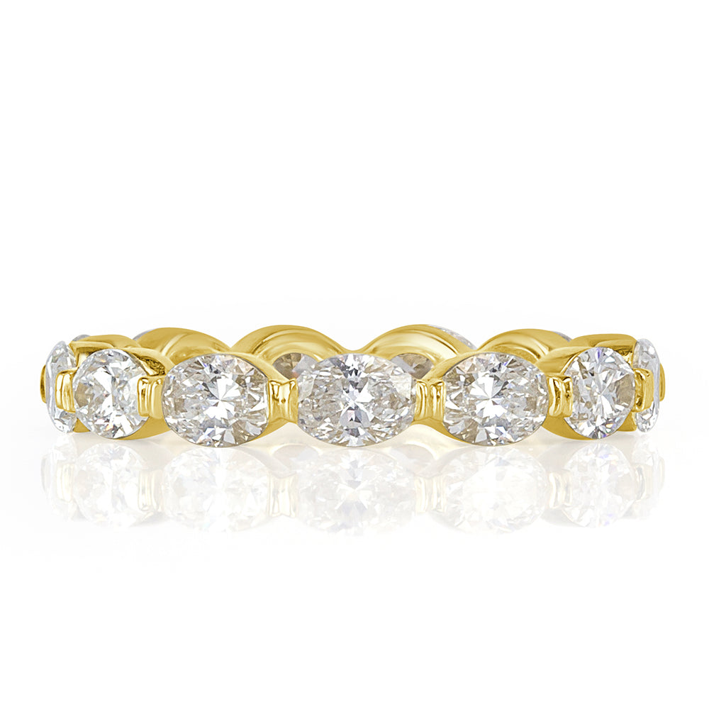 2.60ct Oval Cut Diamond Eternity Band in 18k Yellow Gold