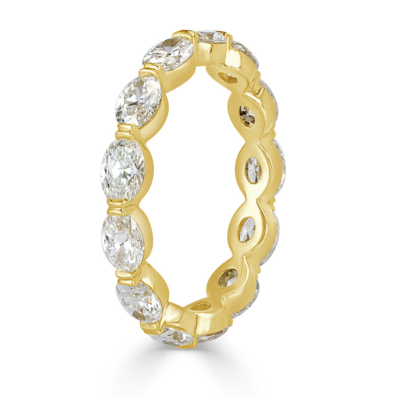 2.60ct Oval Cut Diamond Eternity Band in 18k Yellow Gold