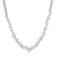 17.75ct Fancy Cluster Diamond Necklace in 18k White Gold in 17'