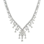 16.02ct Fancy Cluster Diamond Necklace in 18k White Gold in 17'