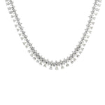 13.72ct Fancy Cluster Diamond Necklace in 18k White Gold in 15.5'