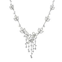6.11ct Fancy Diamond Necklace in 18k White Gold in 16.5'