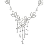 6.11ct Fancy Diamond Necklace in 18k White Gold in 16.5'