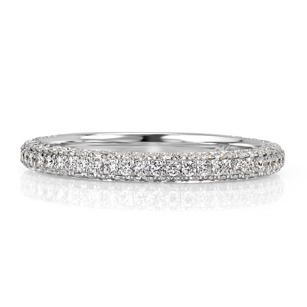 0.60ct Round Brilliant Cut Diamond Wedding Band in 18k White Gold