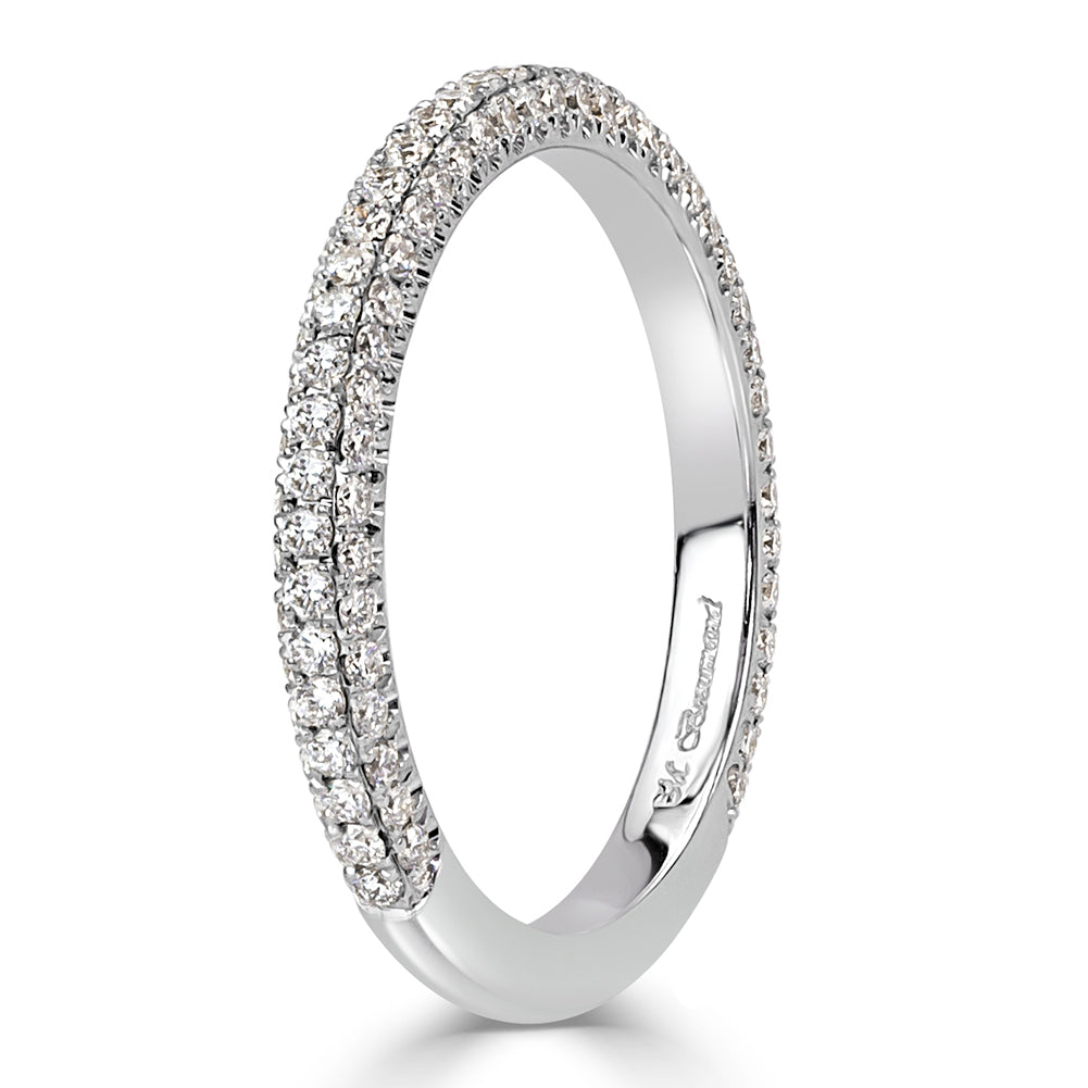 0.60ct Round Brilliant Cut Diamond Wedding Band in 18k White Gold
