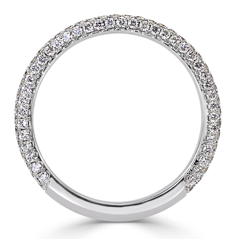 0.60ct Round Brilliant Cut Diamond Wedding Band in 18k White Gold