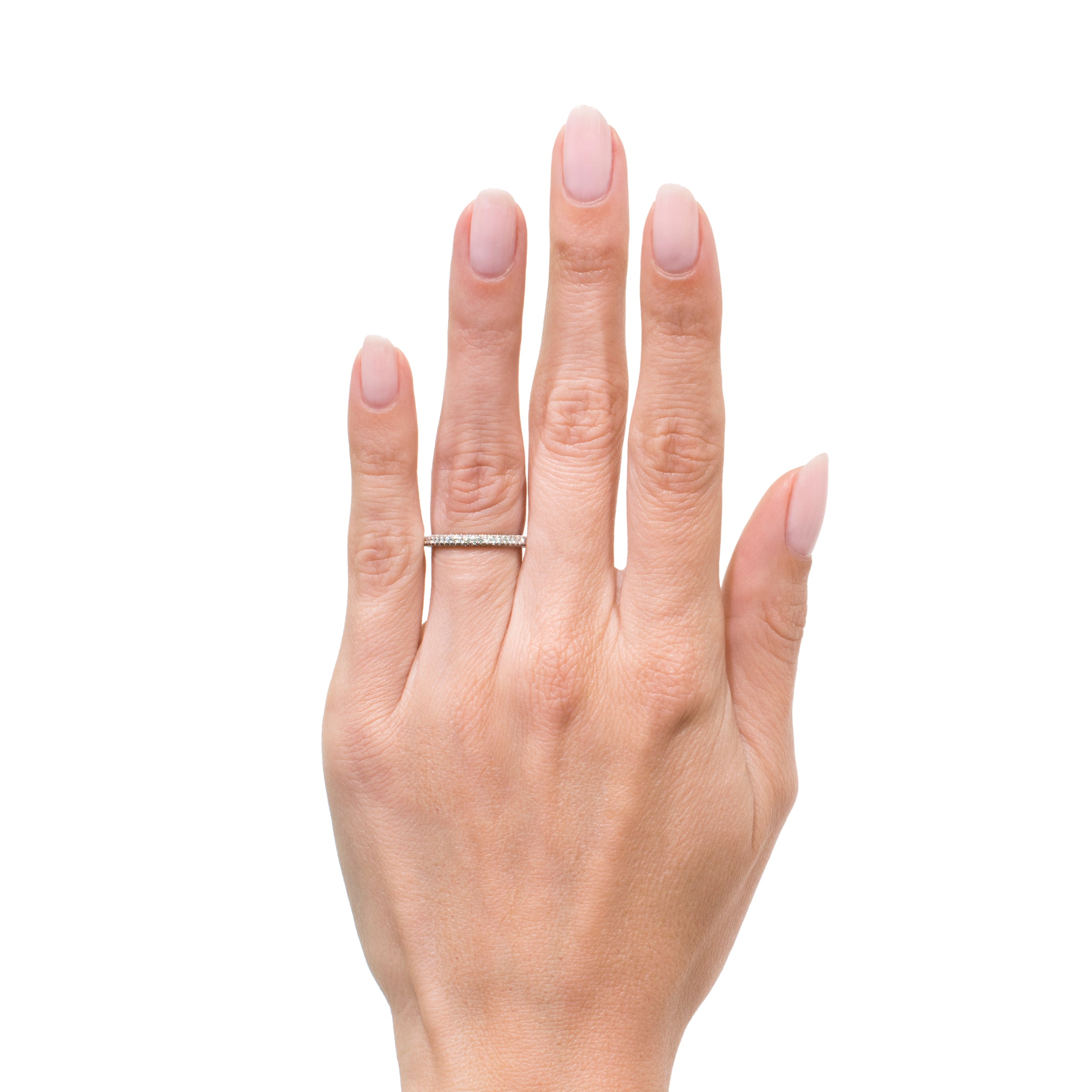 0.60ct Round Brilliant Cut Diamond Wedding Band in 18k White Gold