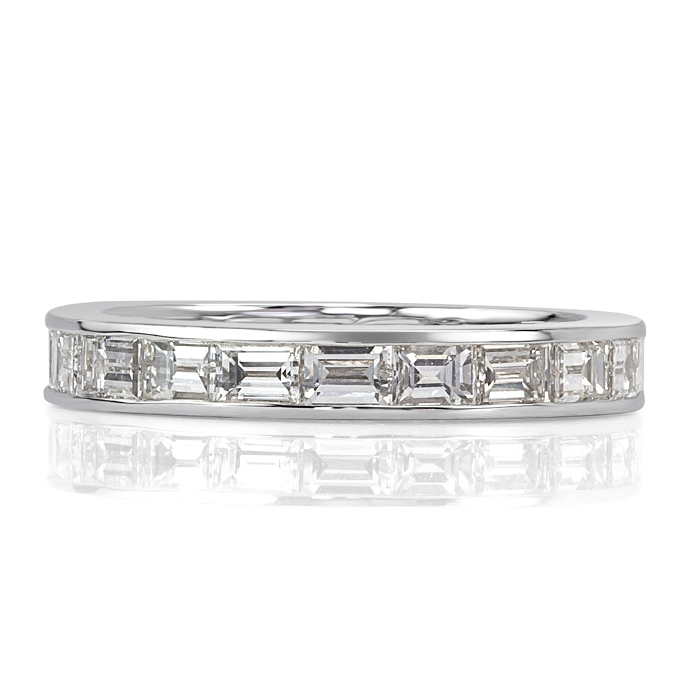 2.10ct Baguette Cut Diamond Eternity Band in 18k White Gold