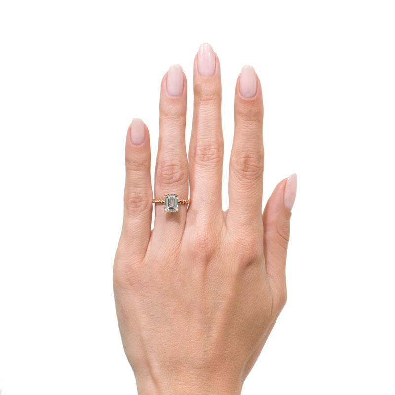 2.70ct Emerald Cut Diamond Engagement Ring