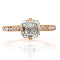 2.09ct Asscher Cut Diamond Engagement Ring
