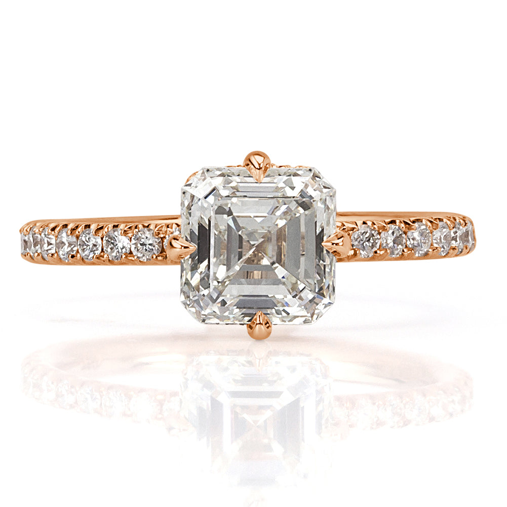 2.09ct Asscher Cut Diamond Engagement Ring