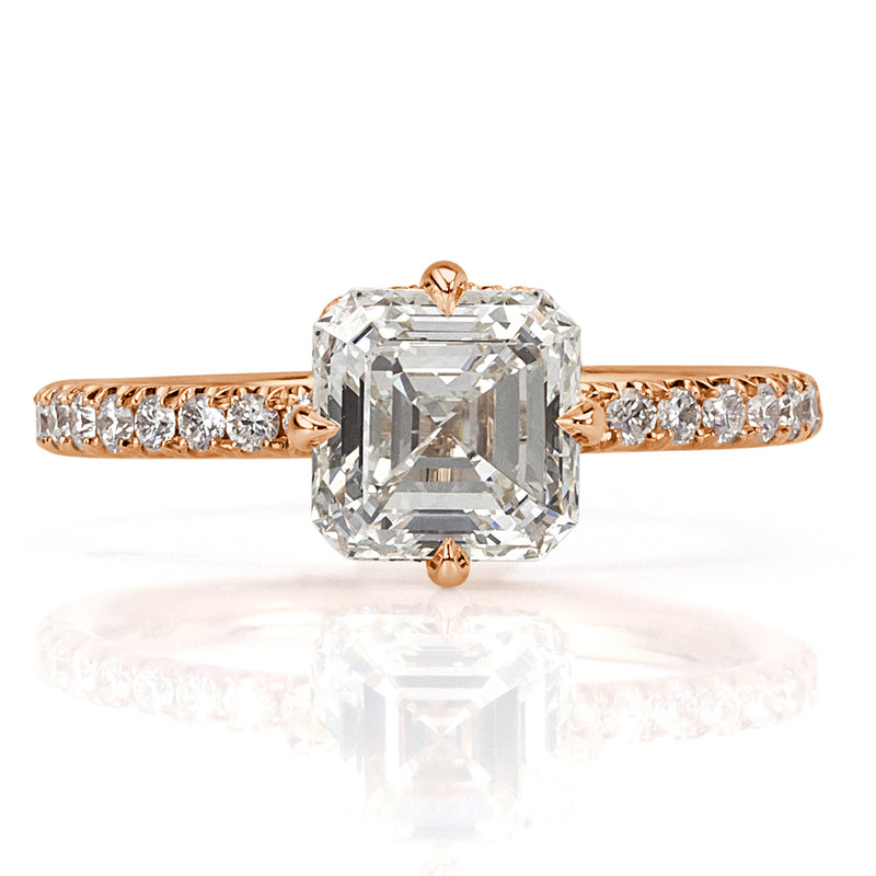 2.09ct Asscher Cut Diamond Engagement Ring
