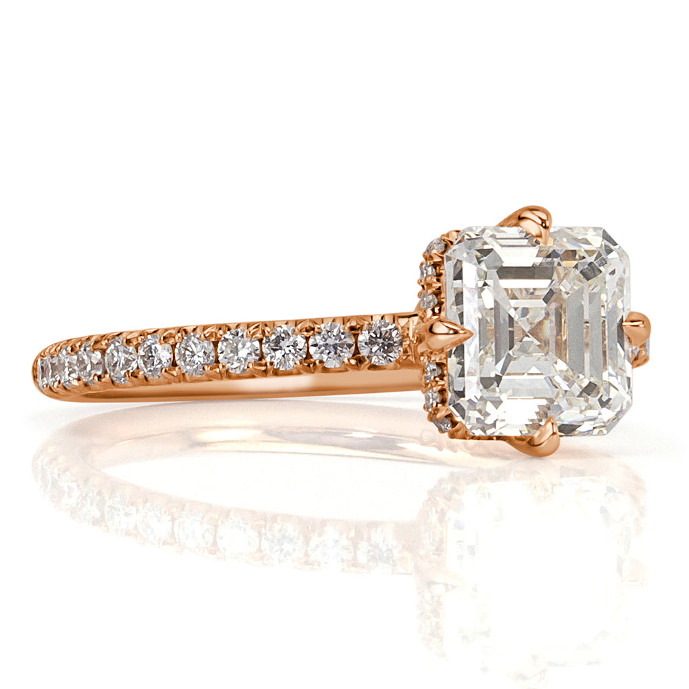 2.09ct Asscher Cut Diamond Engagement Ring