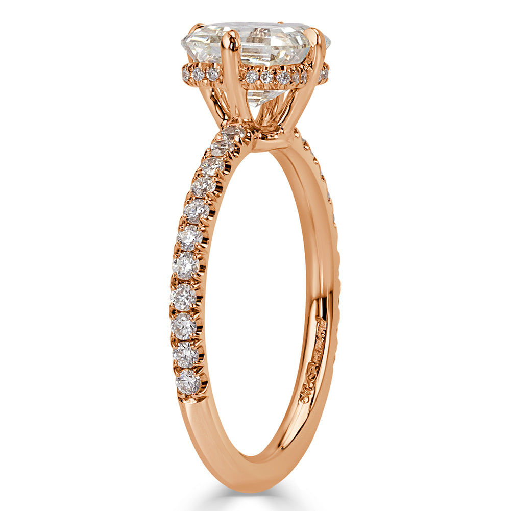 2.09ct Asscher Cut Diamond Engagement Ring