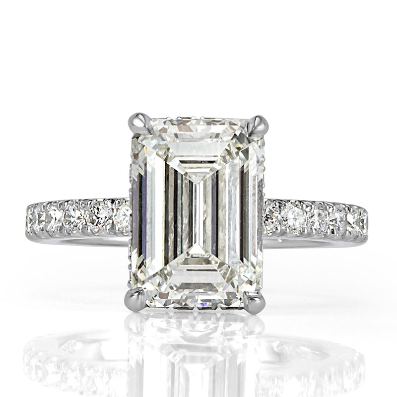 3.64ct Emerald Cut Diamond Engagement Ring