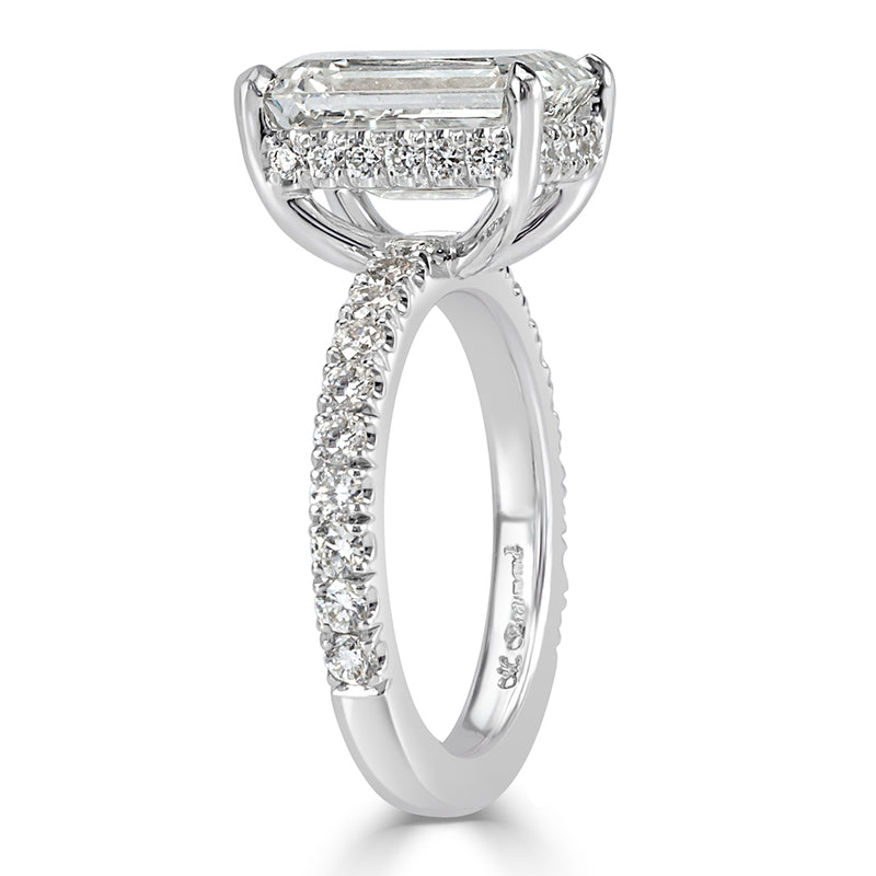 3.64ct Emerald Cut Diamond Engagement Ring
