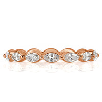 0.65ct Marquise Cut Diamond Wedding Band in 18k Rose Gold