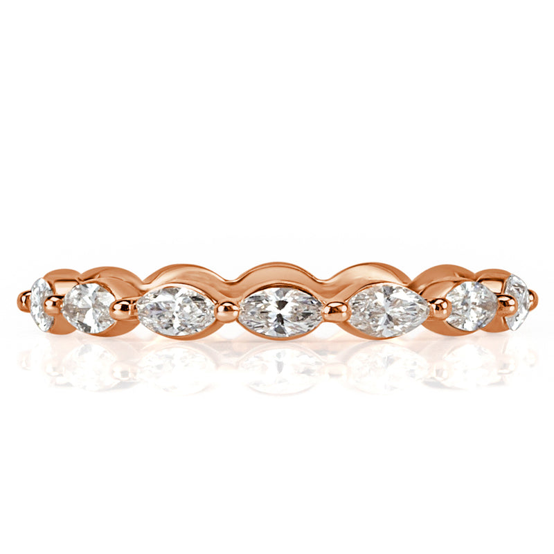 0.65ct Marquise Cut Diamond Wedding Band in 18k Rose Gold