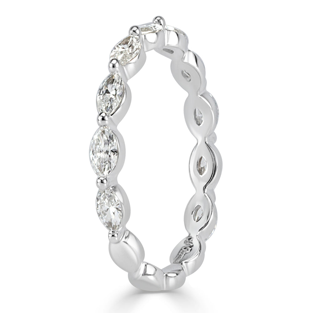 0.65ct Marquise Cut Diamond Wedding Band in Platinum