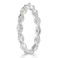 0.65ct Marquise Cut Diamond Wedding Band in 18k White Gold