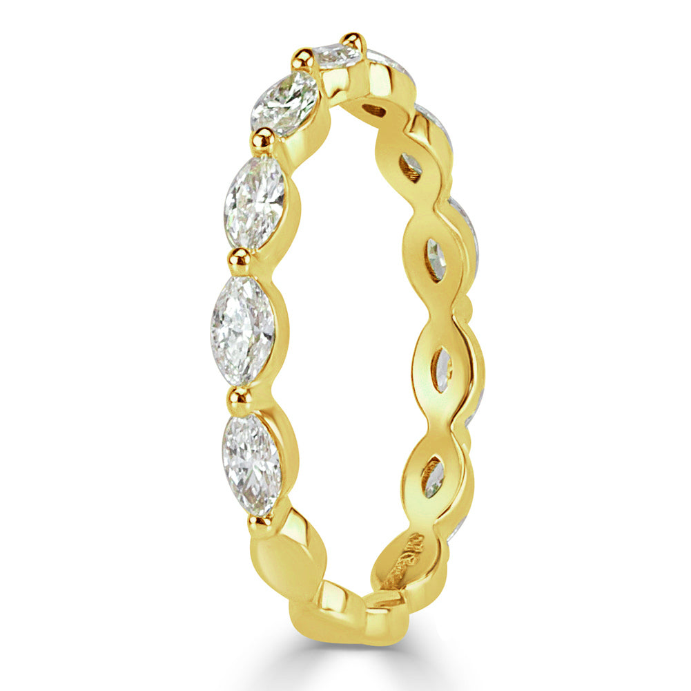 0.65ct Marquise Cut Diamond Wedding Band in 18k Yellow Gold