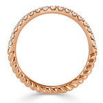 0.30ct Round Brilliant Cut Diamond Twisted Rope Wedding Band in 18k Rose Gold