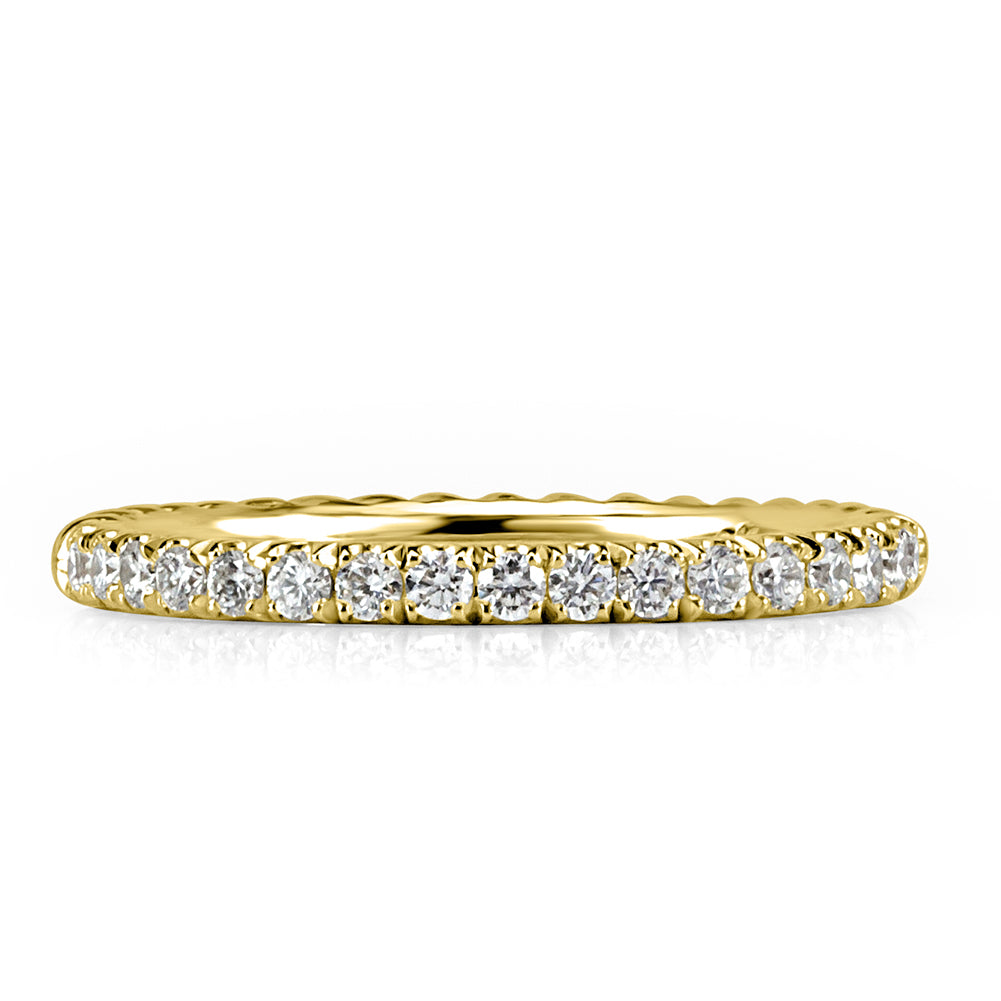 0.30ct Round Brilliant Cut Diamond Twisted Rope Wedding Band in 18k Yellow Gold