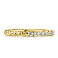 0.30ct Round Brilliant Cut Diamond Twisted Rope Wedding Band in 18k Yellow Gold