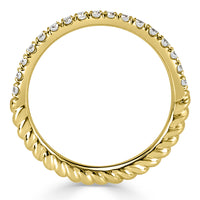 0.30ct Round Brilliant Cut Diamond Twisted Rope Wedding Band in 18k Yellow Gold