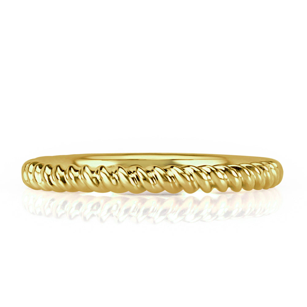 0.30ct Round Brilliant Cut Diamond Twisted Rope Wedding Band in 18k Yellow Gold