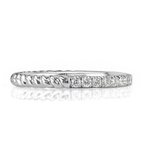 0.30ct Round Brilliant Cut Diamond Twisted Rope Wedding Band in 18k White Gold