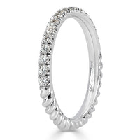 0.30ct Round Brilliant Cut Diamond Twisted Rope Wedding Band in 18k White Gold