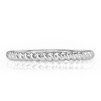 0.30ct Round Brilliant Cut Diamond Twisted Rope Wedding Band in 18k White Gold