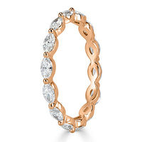 0.90ct Marquise Cut Diamond Eternity Band in 18k Rose Gold