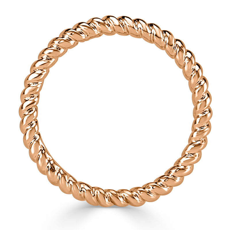 Twisted Rope Wedding Band in Rose Gold