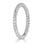 Twisted Rope Wedding Band in White Gold