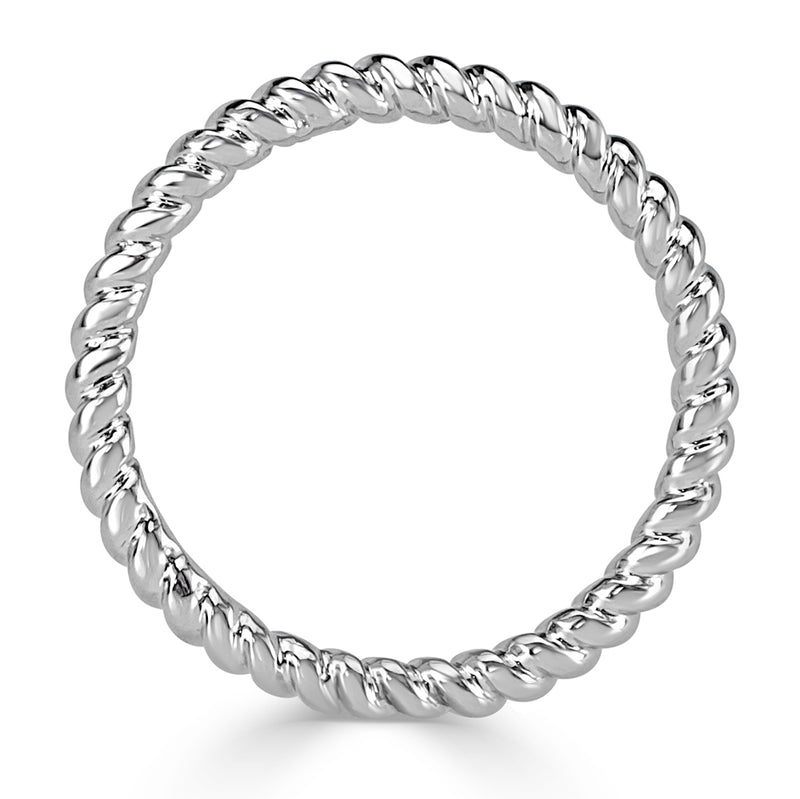 Twisted Rope Wedding Band in White Gold