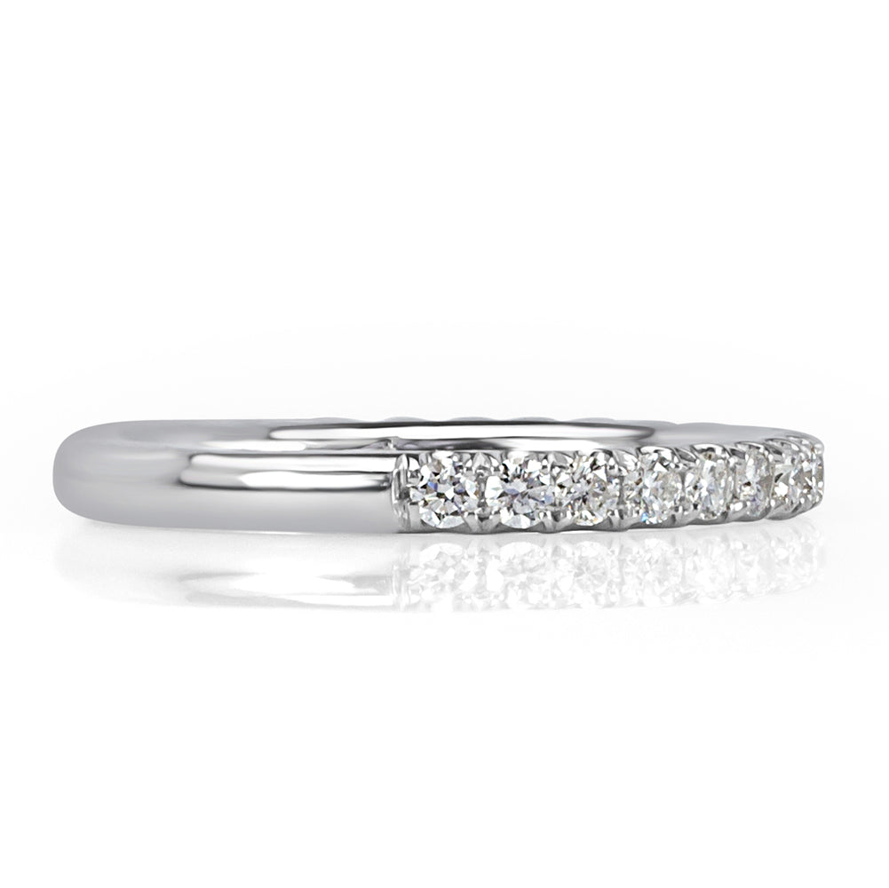 0.45ct Round Brilliant Cut Diamond Wedding Band in 18K White Gold