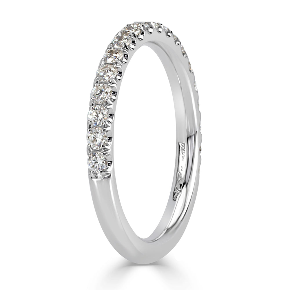 0.45ct Round Brilliant Cut Diamond Wedding Band in 18K White Gold