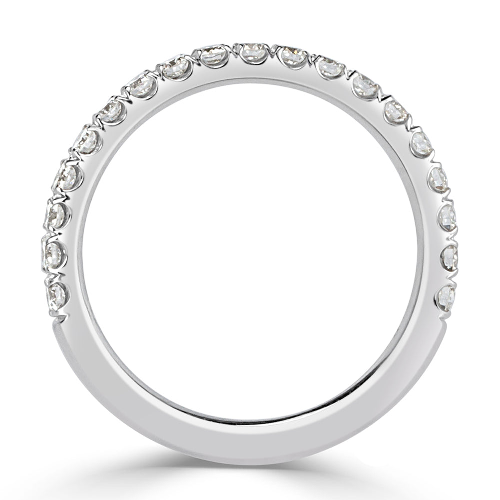 0.45ct Round Brilliant Cut Diamond Wedding Band in 18K White Gold