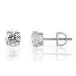 1.01ct Round Brilliant Cut Diamond Stud Earrings