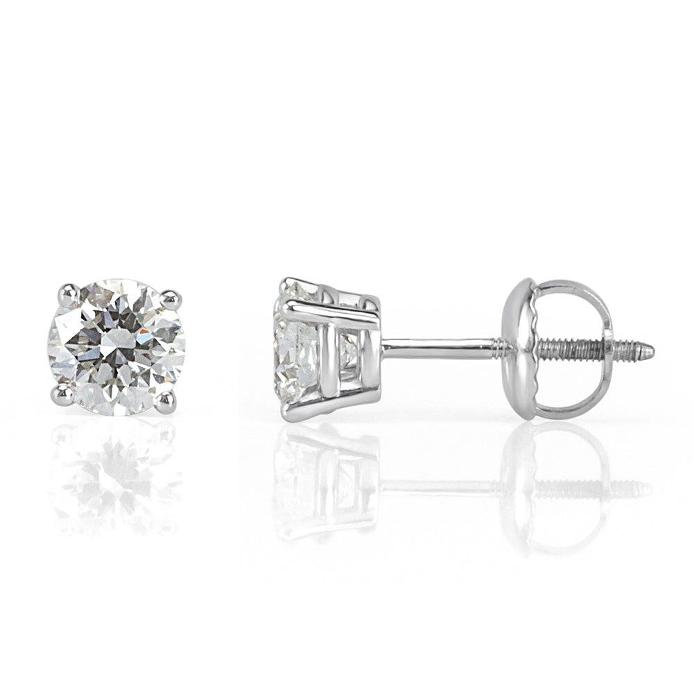 1.40ct Round Brilliant Cut Diamond Stud Earrings