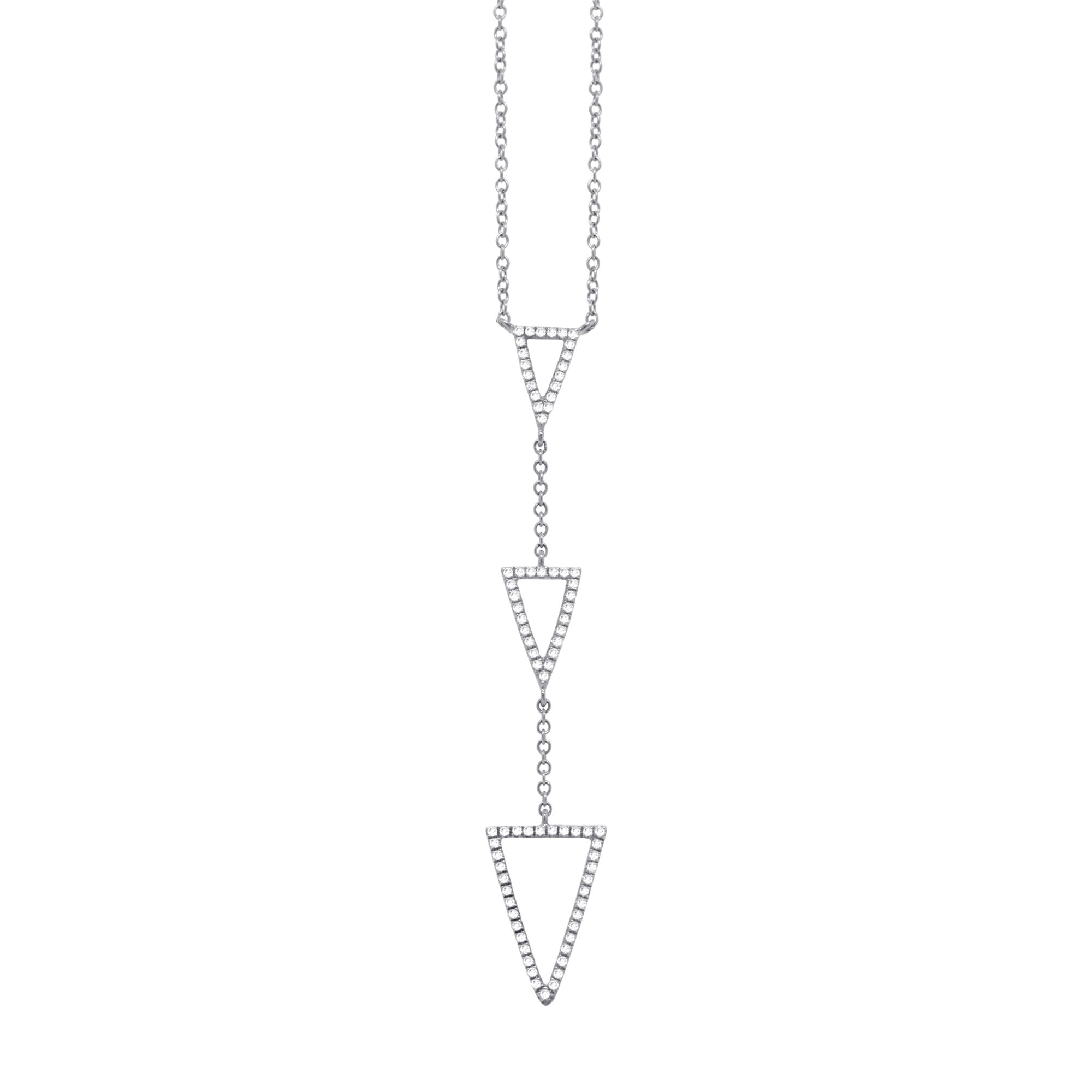 Diamond Heart Lariat Necklace Round Cut In 14K Yellow Gold 0.14Cttw -  Rachel Koen