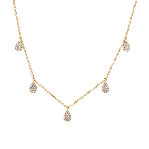 0.27ct Diamond Pave Necklace in 14k Yellow Gold