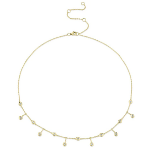 0.34ct Diamond Shaker Necklace in 14k Yellow Gold