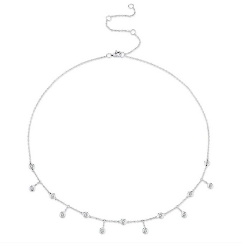 0.34ct Diamond Shaker Necklace in 14k White Gold