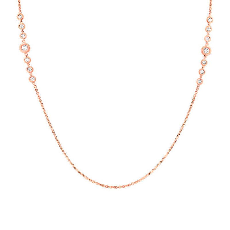 0.76ct Diamonds By The Yard Necklace in 14k Rose Gold in 18'